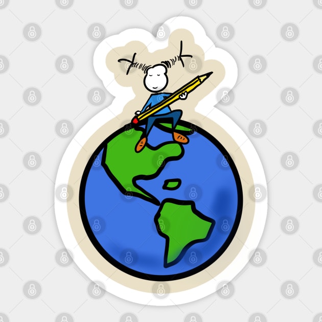 World drawing Sticker by Guastevi